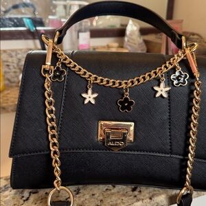 Aldo Black and Gold Shoulder crossbody Bag cool new